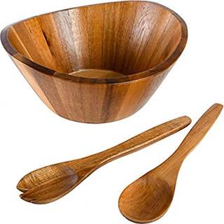 Gibson Home Sherwood 3-delt Acacia Wood Salad Bowl Set 32 ??Quarts