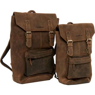 Rucksack Leder 27x43cm "Vintage" antikbraun 1689-25 | Greenburry.de