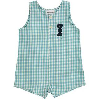 Bobo Choses Ant Gingham Romper Turkis 6 Months  Blå  6 måneder  Unisex
