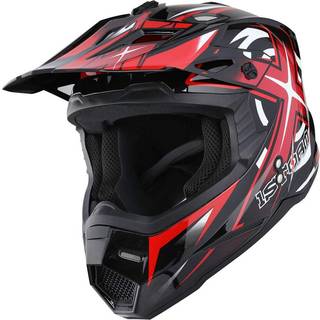 1Storm voksen motocross hjelm BMX MX ATV Dirt Bike Four Wheeler Quad Motorcykel Fuld ansigt Helmet Racing Style: HF801 Sonic Red