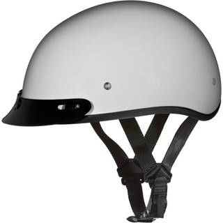 Daytona -hjelme Half Skull Cap Motorcykelhjelm - DOT -godkendt Pearl White] S]