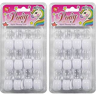 48 pcs perler smykker, der fremstiller kit DIY h?r fletning armb?nds ornamenter h?ndv?rk Jumbo rundt pony (klar/hvid)