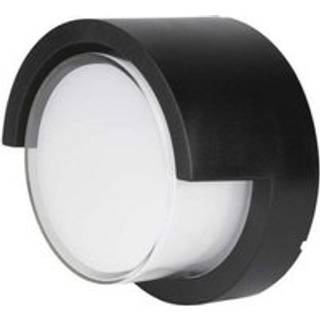 V-Tac 12W LED sort væglampe - Rund, IP65 udendørs, 230V, inkl. lyskilde - Dæmpbar : Ikke dæmpbar, Kulør : Varm