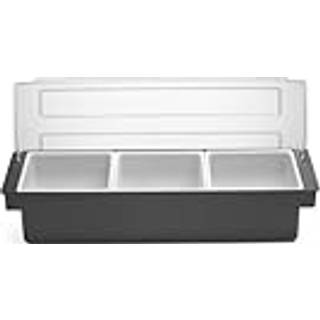 Sort condiment holder med 3 beholdere til bar