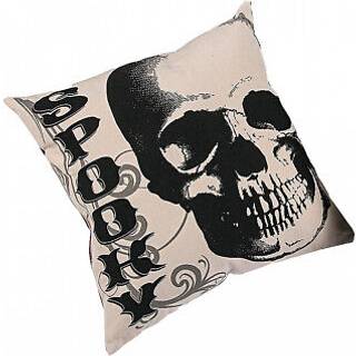 Vintage Halloween Kissen mit Totenkopf