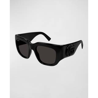 Gucci Kvinde GG1545S 001 Solbriller Injiceret Sort Grå Firkantet