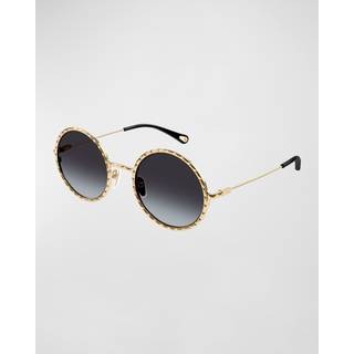 Chloé Kvinde CH0230S 001 Solbriller Metal Guld Grå Rund