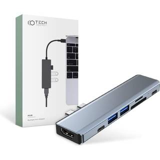 Tech-Protect V5-Hub Multi Adapter 7in1 - Grå