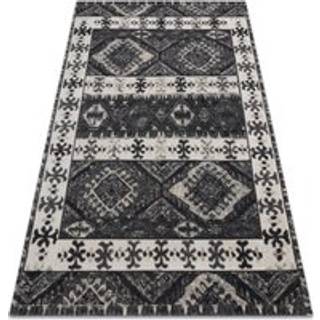 Moderne tæppe MUNDO E0651 etnisk boho udendørs beige / sort 180x270 cm