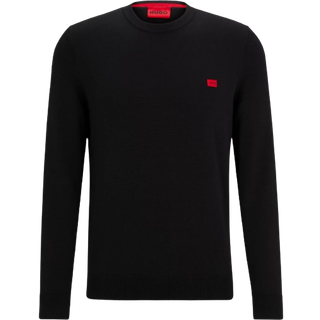 Sweater i bomuld med rødt logomærke