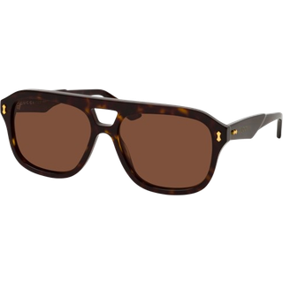 Gucci Mand GG1263S 006 Solbriller Acetat Havana Brun Pilot