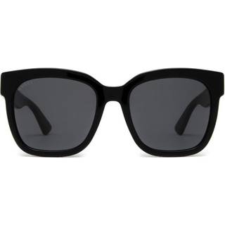 Gucci Kvinde GG0034SN 001 Solbriller Acetat Sort Grå Firkantet