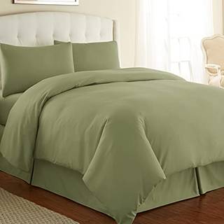 Vilano Springs Collection - Premium Quality Soft Wrinkle Fade & Stain Resistent Easy Care Oversized Duelt Cover Set Full/Queen Sage Green