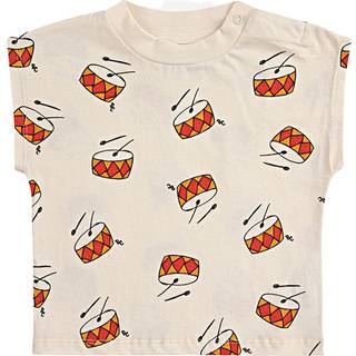 Bobo Choses Play The Drum Mønstret Baby T-shirt Naturhvid 6 Months  Creme  6 måneder  Unisex