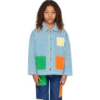 Bobo Choses Striped cotton jacket - blue - Y 8/9
