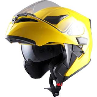 1Storm Motorcykel Modul?r fuld ansigt Hjelm Flip op Dual Visor Sun Shield: HB89 Glans gul