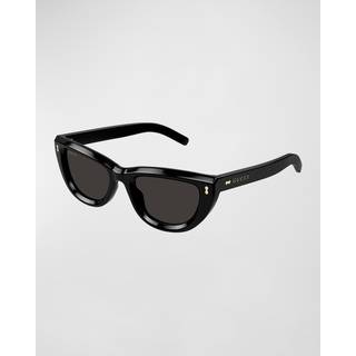 Gucci Kvinde GG1521S 001 Solbriller Acetat Sort Grå Cat Eye