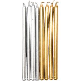 Kerzen lang 16 Stück - Gold/Silber
