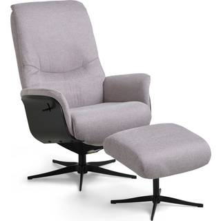 Noah Lænestol med fodskammel Grå/sort (få på lager)