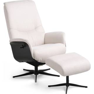 Noah Lænestol med fodskammel Creme (få på lager)