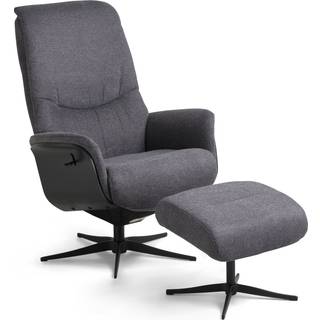 Noah Lænestol med fodskammel Anthracite/sort (få på lager)