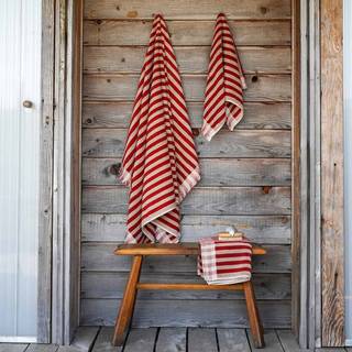 Piglet in Bed Piglet in Bed Sandstone Red Pembroke Stripe Towel