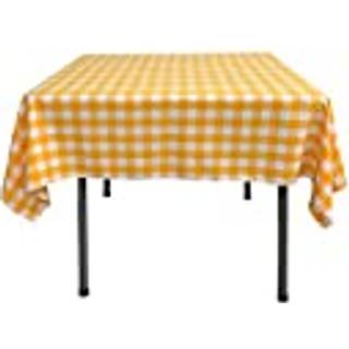 La Linned Polyester Gingham Checkered 58 af 58-tommer firkantet dughvide og m?rkegul