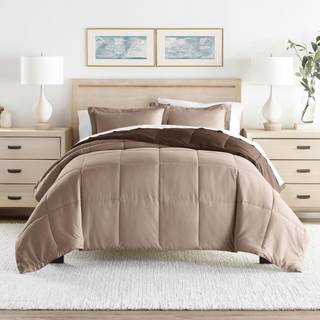 Linned Market Reversible Queen Comforter Set (3 stykker) - Bring luksus hjem med vores bl?de og lette alternative dyner Dronning St?rrelse - Quee