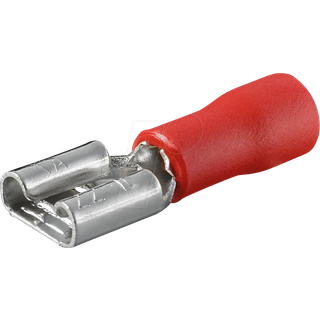 Hun TAB terminal - plug-in størelse: .6.4 x 0.8 mm, 10A, rød (100 stk)