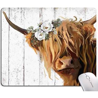 Sanwumian Floral Mouse Pad Cute Flowers Mouse Pad Square Mouse Mat Vandt?t Mousepad N?-glidende gummi Base Mouse Pads til Office Laptop Women Cow