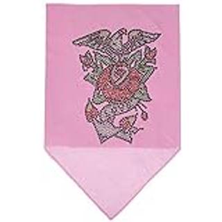 Kæledyr og hund Bandana Rhinestone """" Eagle Rose """" lyserosa stor
