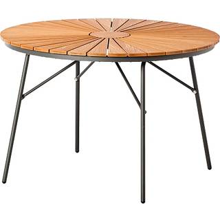 Kerteminde teak - nonwood havebord Ø110 cm, antracit stel (På lager i varehus)