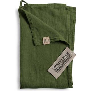 Lovely Linen Lovely Gæstehåndklæde 35x50 Cm - Viskestykker Hør Jeep Green - GTL0171