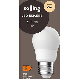 Salling LED kronepære 2,9W - varmt hvidt lys (På lager i varehus)
