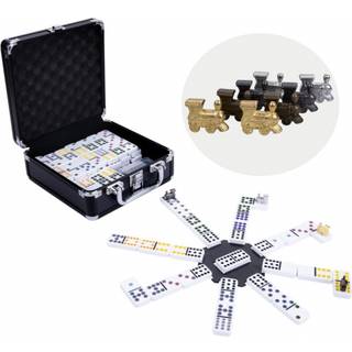 Domino double 12 Mexican Train Black aluminum case