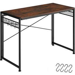 Skrivebord Peterson foldbart 102x51x77cm - Industrielt mørkt træ, rustikt