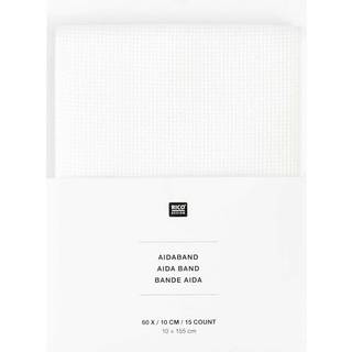 Aidaband weiß 6 Stiche/cm 10x155cm - Weiß