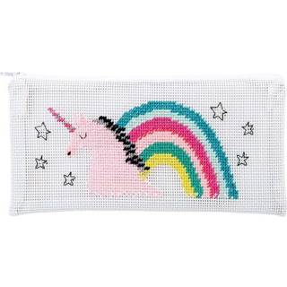 Stickpackung Etui Einhorn 21x10cm - Weiß