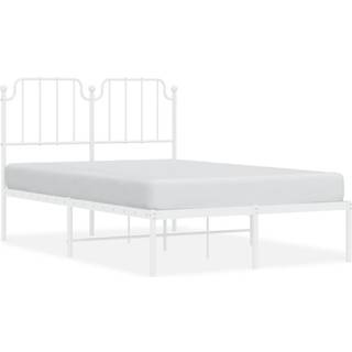 sengeramme med sengegavl 120x190 cm metal hvid
