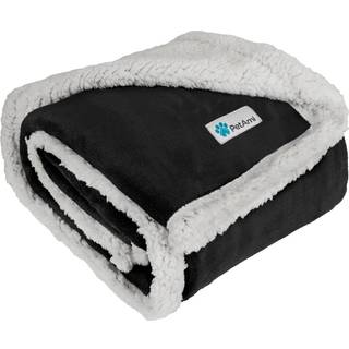 Petami Dog Blanket Sherpa Dog T?ppe Plush Reversible Warm Pet T?ppe til hundesofa Sofa Bil (sort 50x40 tommer)