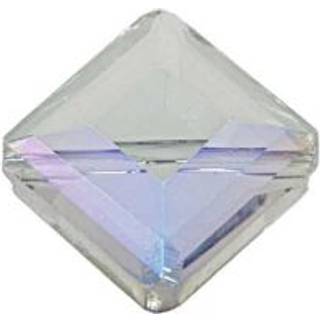 Perle geschliffen eckig irisierend 13x9mm Glas 4 Stück - Irisierend Transparent