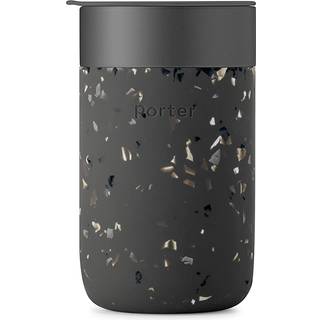 W&P Porter keramisk krus m/ beskyttende silikone ?rme terrazzo kul 12 ounces | On-the-go | Genanvendelig kop til kaffe eller te | B?rbar | Opvask