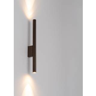 Væglampe Laser, brun, metal, 40 cm høj, G9