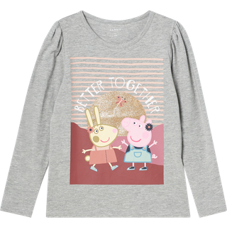 Name It Grey Melange Gurli Gris Glitter Top