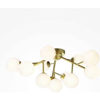 Maytoni loftlampe Dallas, 12 lyskilder, guldfarvet/hvid