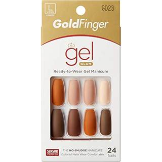 Gold Finger Gel Glam Design Nail (GD23)
