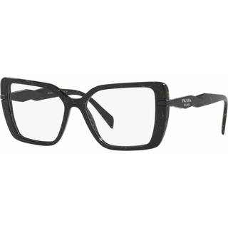 Prada Kvinde PR 03ZV 19D1O1 Optiske stel Acetat Sort Transparent Pillow Normal