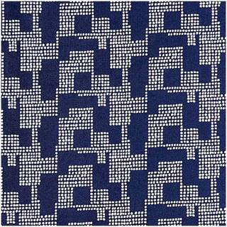 Druckstoff grafisches Muster dunkelblau 50x140cm - Dunkelblau