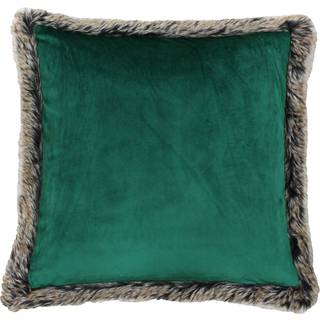 Paoletti Riva Paoletti Emerald Green Kiruna Faux Fur Trim Polyester Filled Cushion