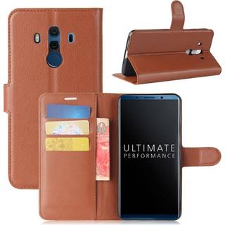 Huawei Mate 10 Pro Etui med indbygget pung - Brun